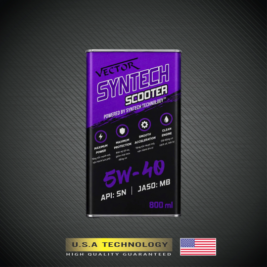 DẦU ĐỘNG CƠ VECTOR SYNTECH SCOOTER 5W-40 API SN / JASO MB